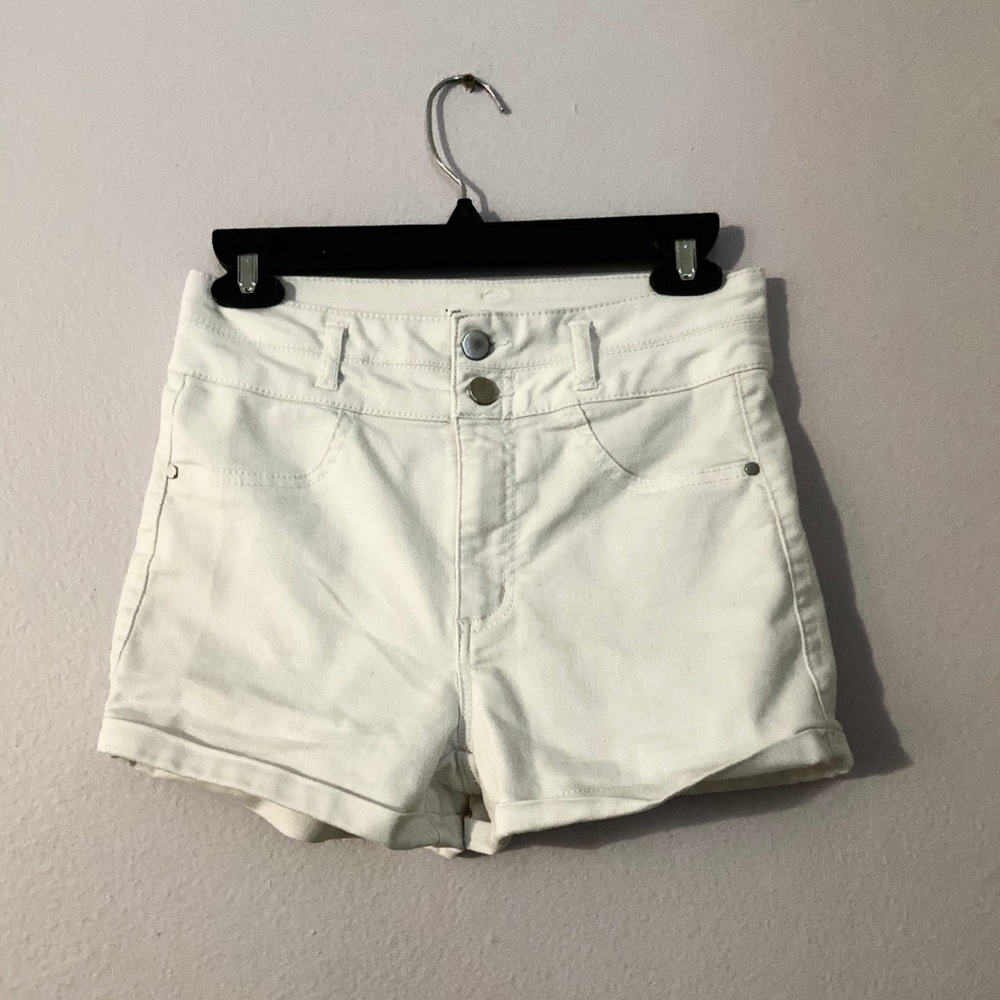 White High Waisted Shorts